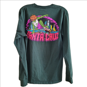 SANTA CRUZ PUMPKIN GRAPHIC LONG SLEEVE T SHIRT GREEN MEDIUM